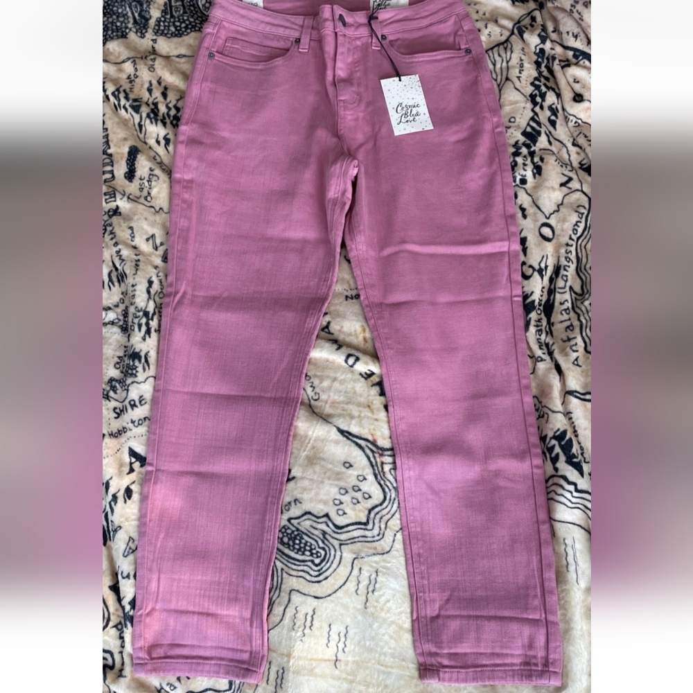 NWT Cosmic Blue Love Size 29 Petite Pink Skinny Jeans Stitch Fix